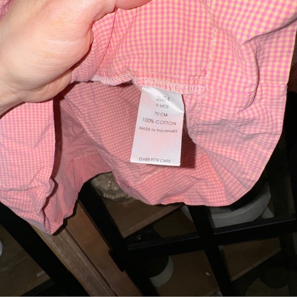 Petit Ami bishop dress smocked floral embroidered bloomers set gingham baby girl - Picture 5 of 7